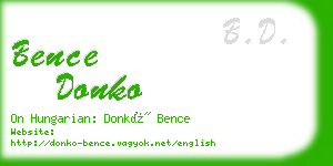 bence donko business card