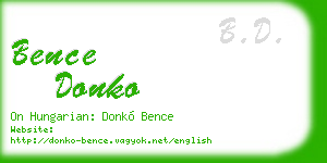 bence donko business card